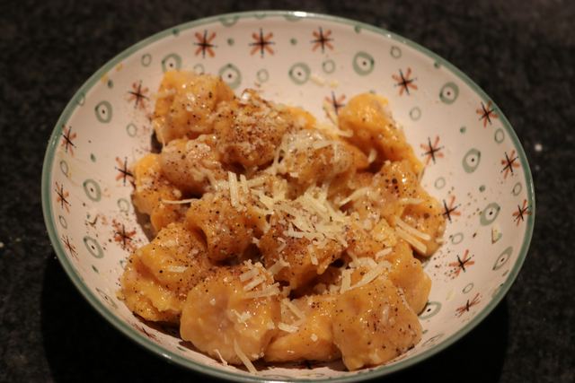 Pumpkin Gnocchi with parmesan and nutmeg