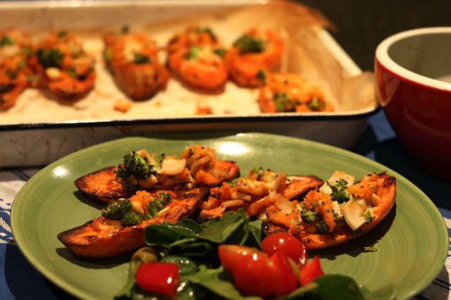 Stuffed baked sweet potatoes