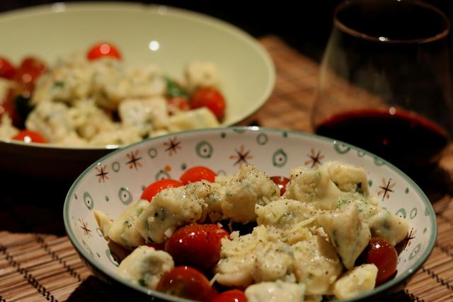 Herb, ricotta and cherry tomato gnocchi