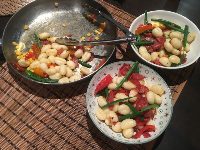 Summer gnocchi & chorizo salad