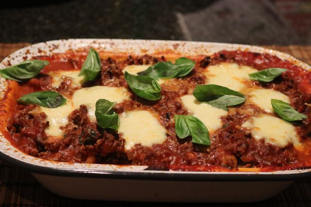 Baked gnocchi bolognese